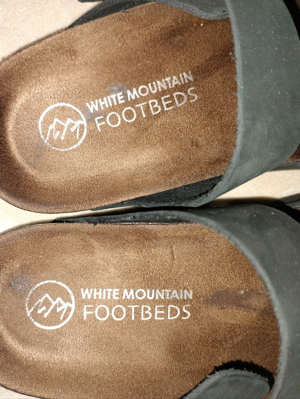 NWOT! White Mountain Footbeds New Hazy Black Leather Slide Sandal. Size 8 - Picture 4 of 7